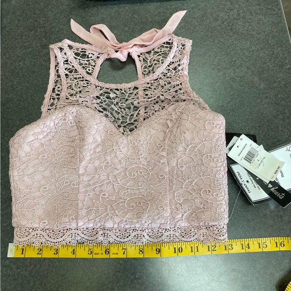 Sequin Hearts Size 3 Pink Glitter Zippered Halter Top NWT - Picture 8 of 13